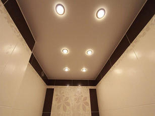 Натяжной потолок в ванной комнате 3,6 м2