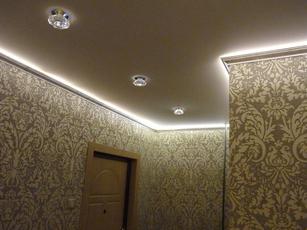 Матовый потолок с подсветкой в прихожую 8 м2