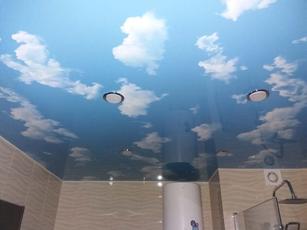 Потолок в ванную с фотопечатью 12 м2